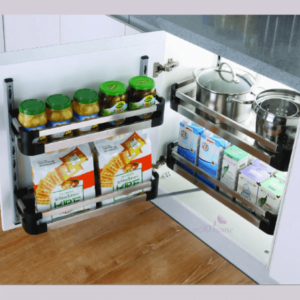 Tủ đồ khô nhà bếp 2 tầng nan hộp cánh mở chắc chắn