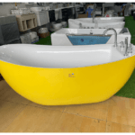 Bồn tắm đặt sàn có vòi sen tiện lợi màu vàng cao cấp