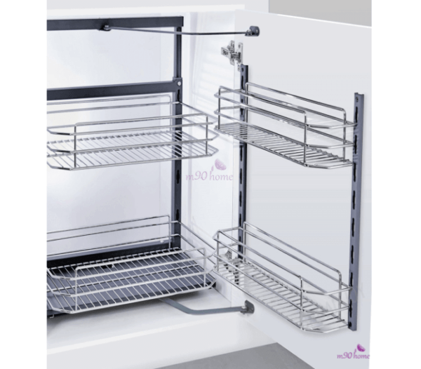 Tủ đồ khô bếp 2 tầng Inox 304