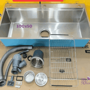 Bồn rửa chén bát 1 hộc lớn, chậu rửa một ngăn lớn 100cm, bồn rửa bát một ngăn rộng 100cm