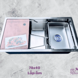Combo chậu rửa chén bát 1 hố lắp âm bàn đá sáng trọng tiện dụng