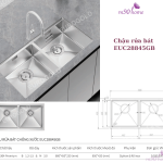 Bồn rửa chén bát 2 ngăn Inox 304 xịn đẹp, giá rẻ, lắp âm bàn đá cao cấp eurogold tại M90home