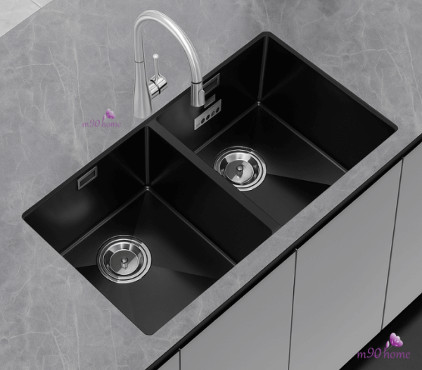 Bồn rửa chén bát 2 ngăn lắp âm chống xước cao cấp EUC28746ED Eurogold m90home